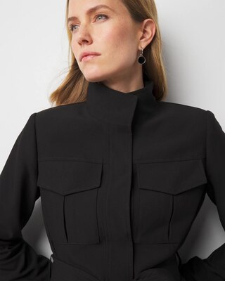 KAJA WIDE SAFARI JACKET BLACK SIZE L 稀少品 Belted Safari Jacket | White House Black Market